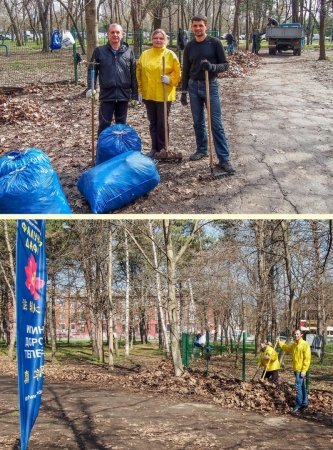 Последователи Фалуньгун на Всекубанском субботнике-2018. Фото: А. Трушников