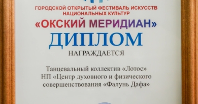 Дипломом Оргкомитета Фестиваля искусств национальных культур в г. Рязани